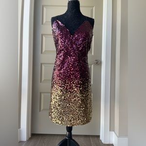 New burgundy/gold sequin dress, size 3X